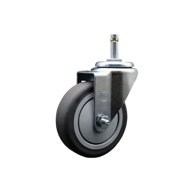 4'' Thermoplastic Rubber Wheel Swivel 7/16'' Grip Ring Stem Caster